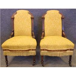 PAIR OF VICTORIAN ROSEWOOD PARLOR CHAIR