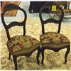 Image 1 : PAIR OF VICTORIAN ROSEWOOD CARVED SIDE 