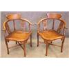 Image 1 : PAIR OF CHINESE TEAK CORNER CHAIRS