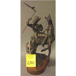 BRONZE STATUE OF INDIAN signed Shaffer