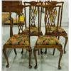 Image 1 : SET OF (4) CHIPPENDALE STYLE CHAIRS