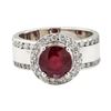 Image 2 : 3.41 ctw Ruby and Diamond Ring - 14KT White Gold