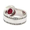 Image 3 : 3.41 ctw Ruby and Diamond Ring - 14KT White Gold