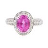 Image 2 : 2.02 ctw Pink Topaz and Diamond Ring - 14KT White Gold