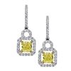 Image 1 : 18k Two Tone Gold 1.50CTW Diamond Earrings, (VS1-VS2/Nat-yel/G-H)