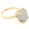 Image 5 : 14K Solid Yellow Gold 3.00 ctw Oval Cabochon Opal Solitaire Ring