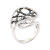 Image 4 : 1.17 ctw Black and White Diamond Ring - 18KT White Gold