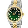 Image 2 : Rolex Mens 2 Tone 14K Green String Diamond 36MM Datejust Wristwatch