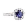 2.58 ctw Sapphire And Diamond Ring - 14KT White Gold