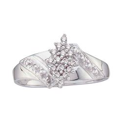 Diamond Cluster Ring 1/10 Cttw 10kt White Gold