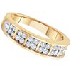 Image 1 : Diamond Double Row Band Ring 1/2 Cttw 14kt Yellow Gold