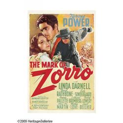The Mark of Zorro (20th Century Fox, 1940). One Sheet ( The Mark of Zorro (20th Century Fox, 1940).