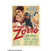 Image 1 : The Mark of Zorro (20th Century Fox, 1940). One Sheet ( The Mark of Zorro (20th Century Fox, 1940).