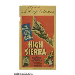 High Sierra (Warner Brothers, 1941). Midget Window Card High Sierra (Warner Brothers, 1941).