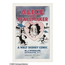 Alice the Peacemaker (Winkler, 1924). One Sheet (27" X Alice the Peacemaker (Winkler, 1924).