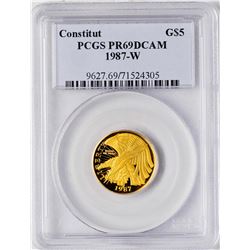 1987-W $5 Proof Constitution Commemorative Gold Coin PCGS PR69DCAM