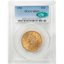 1901 $10 Liberty Head Eagle Gold Coin PCGS MS63 CAC