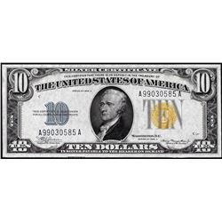 1934A $10 North Africa WWII Emergency Issue Silver Certificate Note
