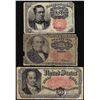 Image 1 : Lot of 1863 Fifth Issue 10/25/50 Cent Fractional Currency Notes