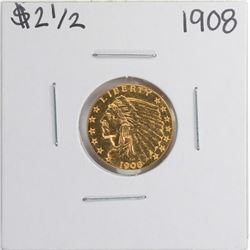 1908 $2 1/2 Indian Head Quarter Eagle Gold Coin