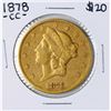 Image 1 : 1878-CC $20 Liberty Head Double Eagle Gold Coin