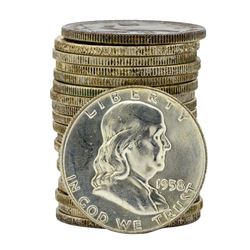 Roll of (20) Brilliant Uncirculated 1958-D Franklin Half Dollar Coins