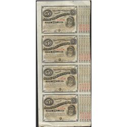 Uncut Sheet of (4) State of Louisiana Baby Bond Obsolete Notes