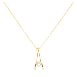 14KT Yellow Gold 0.22 ctw Diamond Pendant with Chain