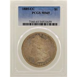 1885-CC $1 Morgan Silver Dollar Coin PCGS MS65