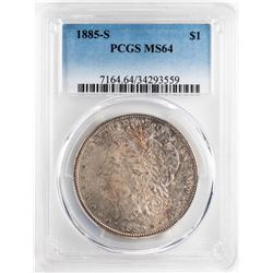 1885-S $1 Morgan Silver Dollar Coin PCGS MS64