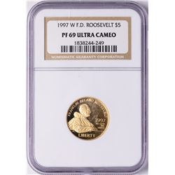 1997-W $5 Proof Roosevelt Commemorative Gold Coin NGC PF69 Ultra Cameo