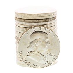 Roll of (20) Brilliant Uncirculated 1962-D Franklin Half Dollar Coins