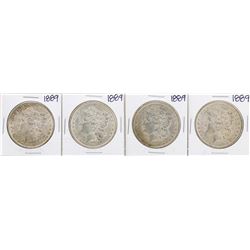 Lot of (4) 1889 $1 Morgan Silver Dollar Coins
