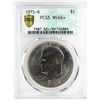 Image 1 : 1971-D $1 Eisenhower Silver Dollar Coin PCGS MS66+ Old Doily Holder
