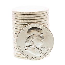 Roll of (20) Brilliant Uncirculated 1963 Franklin Half Dollar Coins