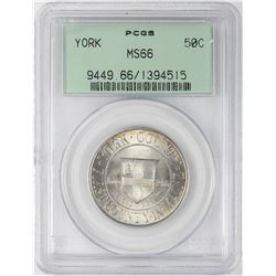 1936 York County, Maine Tercentenary Commemorative Half Dollar Coin PCGS MS66 OGH