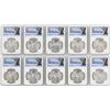 Image 1 : Lot of (10) 1982Mo Mexico Libertad Onza Silver Coins NGC MS66
