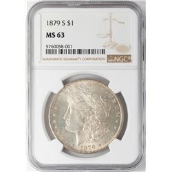 1879-S $1 Morgan Silver Dollar Coin NGC MS63