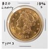 Image 1 : 1896-S Liberty Head $20 Double Eagle Gold Coin