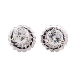 14KT White Gold 1.35 ctw Diamond Stud Earrings