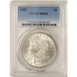 1882 $1 Morgan Silver Dollar Coin PCGS MS63