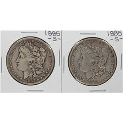 Lot of (2) 1885-S $1 Morgan Silver Dollar Coins