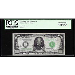 1934 $1,000 Federal Reserve Note Fr.2211-B PCGS Extremely Fine 45PPQ