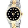Image 1 : Rolex Men's Two Tone 14K Black Diamond 36MM Datejust Wristwatch