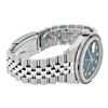 Image 5 : Rolex Men's Stainless Steel Blue Vignette Datejust Wristwatch w/ Diamond & Ruby Bezel