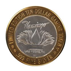 .999 Silver Flamingo Hilton Las Vegas, Nevada $10 Casino Limited Edition Gaming Token