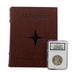 1858-O 8 in Rock Seated Liberty Half Dollar Coin NGC Shipwreck Effect w/ Book