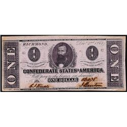 1862 $1 Confederate States of America Note