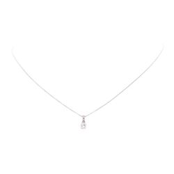 14KT White Gold 0.45 ctw Diamond Solitaire Pendant with Chain