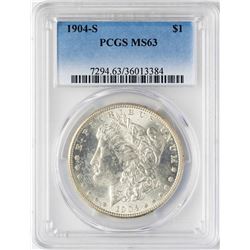 1904-S $1 Morgan Silver Dollar Coin PCGS MS63